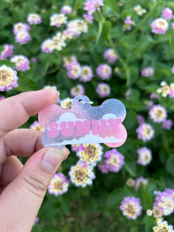Cotton Candy Clouds Dog Tag